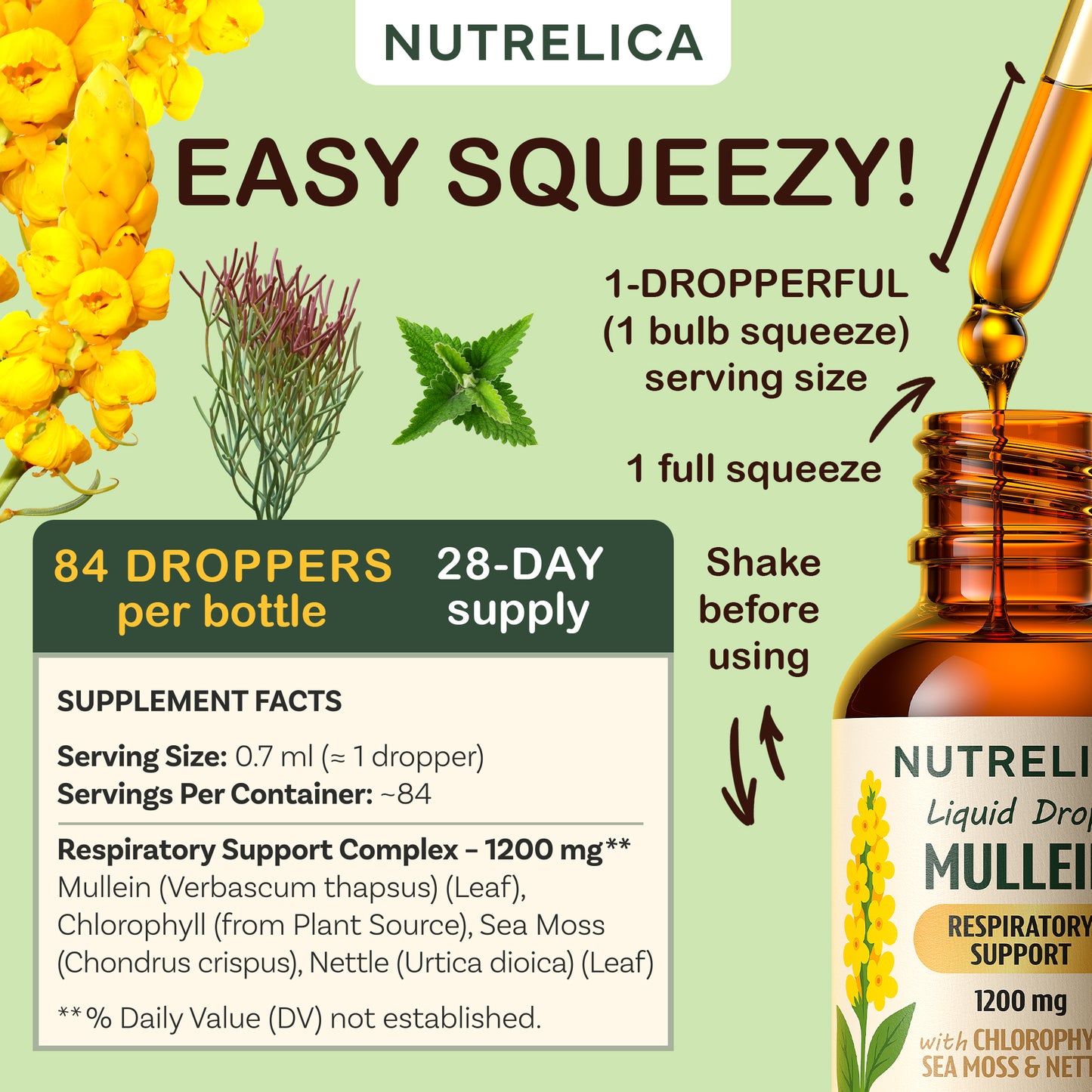 Mullein with Chlorophyll, Sea Moss & Nettle – Lung Support