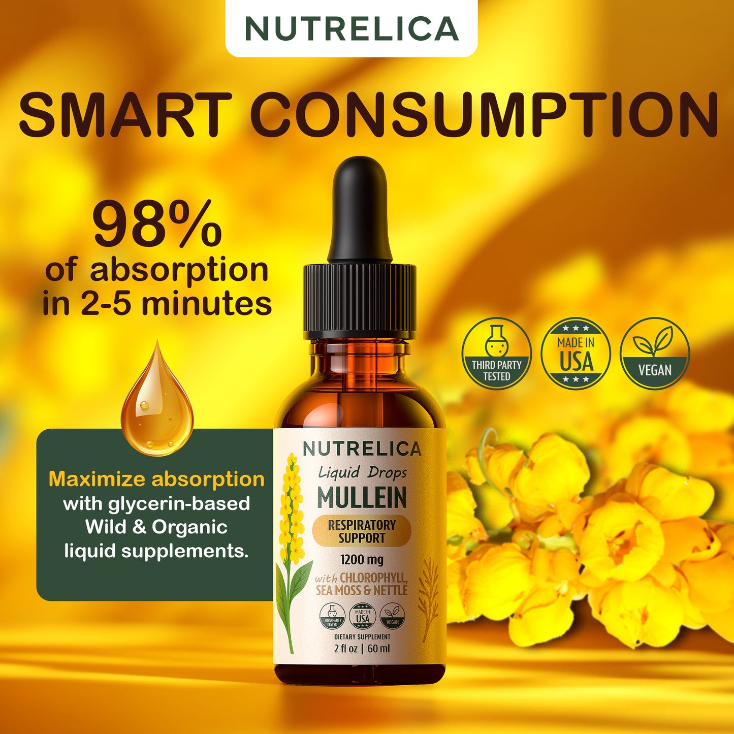 Mullein with Chlorophyll, Sea Moss & Nettle – Lung Support