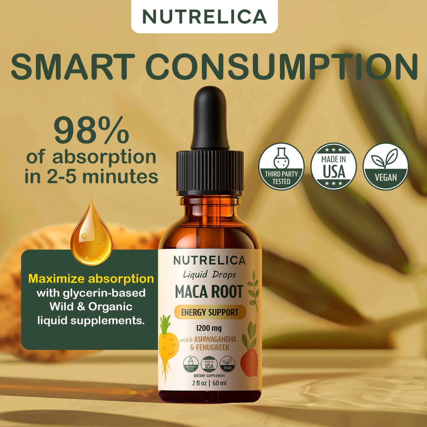 Maca Root with Ashwagandha & Fenugreek – Energy Support