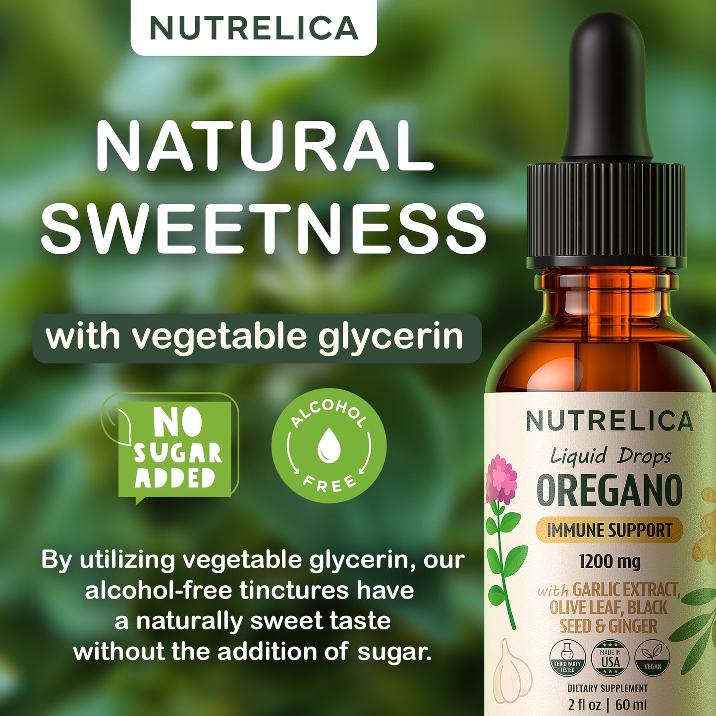 Oregano Oil with Garlic Extract, Olive Leaf, Black Seed Oil & Ginger – Immune Support