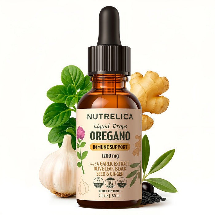 Oregano Oil with Garlic Extract, Olive Leaf, Black Seed Oil & Ginger