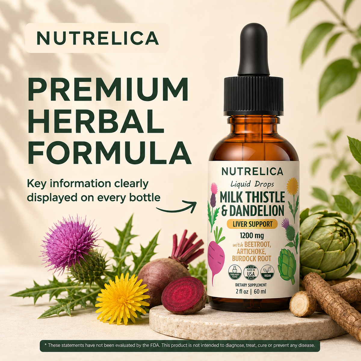 Milk Thistle & Dandelion with Beet Root, Artichoke & Burdock – Liver Support