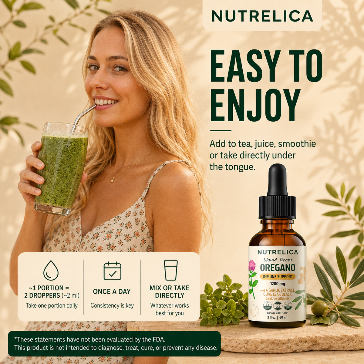 Oregano Oil with Garlic Extract, Olive Leaf, Black Seed Oil & Ginger