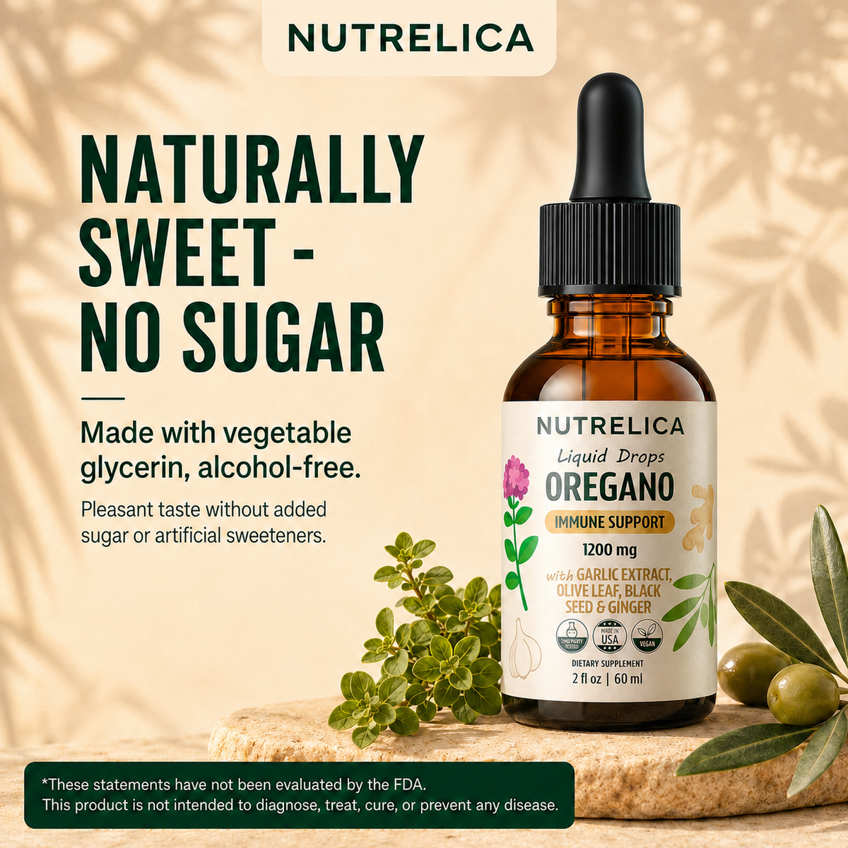 Oregano Oil with Garlic Extract, Olive Leaf, Black Seed Oil & Ginger